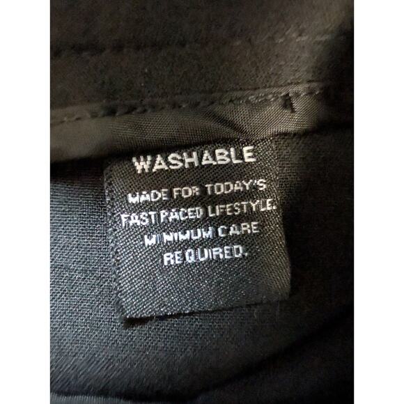 Larry Levine Stretch Career Dress Black Pants Women 12 Flat Front Gold Accents - Picture 6 of 6